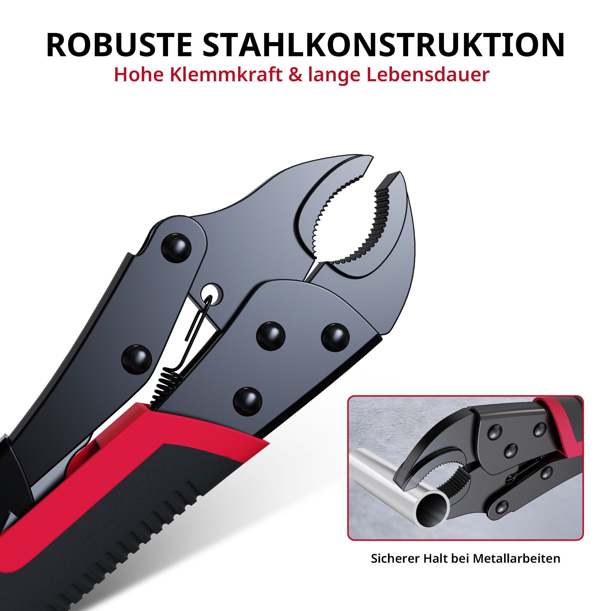 CCLIFE Gripzange CCLIFE Gripzangen Set aus Stahl fuer Schweißen und Reparatur, 5-tlg.