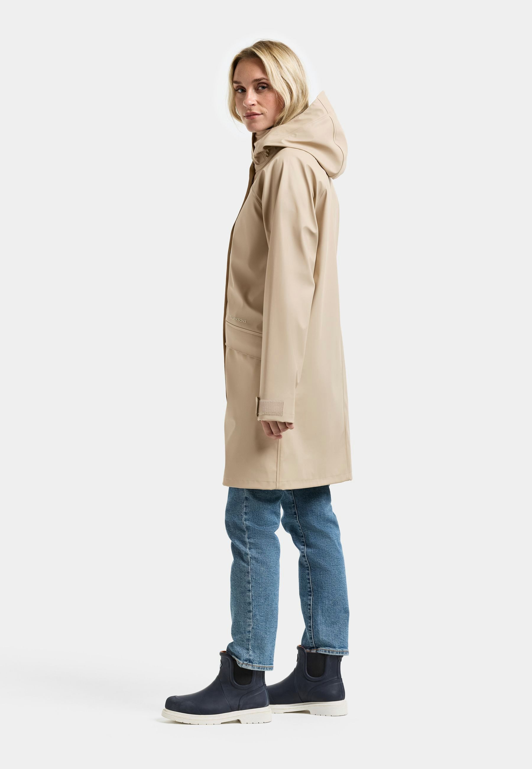 Didriksons Regenmantel Damen Regenjacke Wasserdicht ELLY mit Kapuze mit Taschen