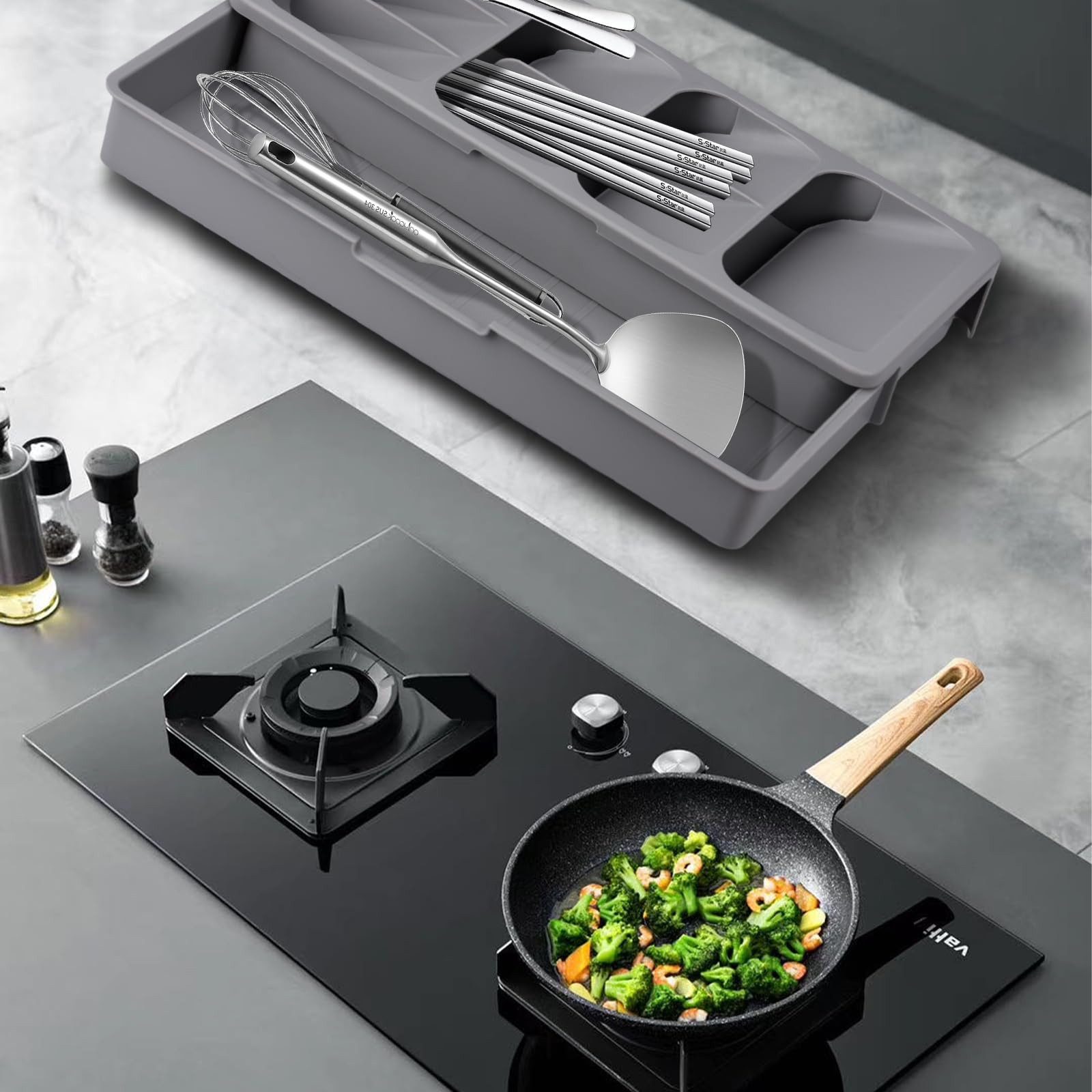 Kityhome Besteckeinsatz Besteckkasten für schubladen 40 cm,Schubladeneinsat günstig online kaufen