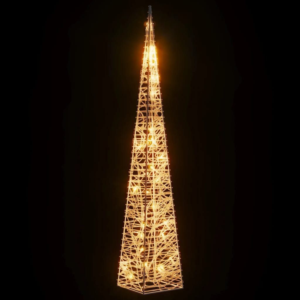 vidaXL Christbaumschmuck Leuchtkegel Weihnachtsdekoration Warmweiß LEDs Acryl (1-tlg) cm 60 30
