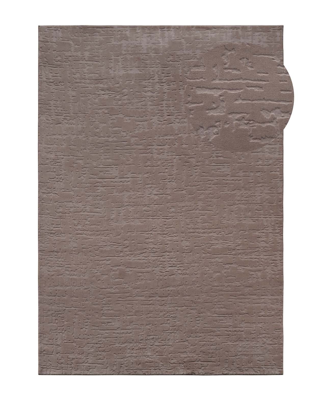TaraCarpet Teppich TaraCarpet Homestyle 399 Vintage, rund, Höhe: 10 mm, Vintage hoch-tief weich waschbar taupe 80x80 rund – Bild 3 von 5