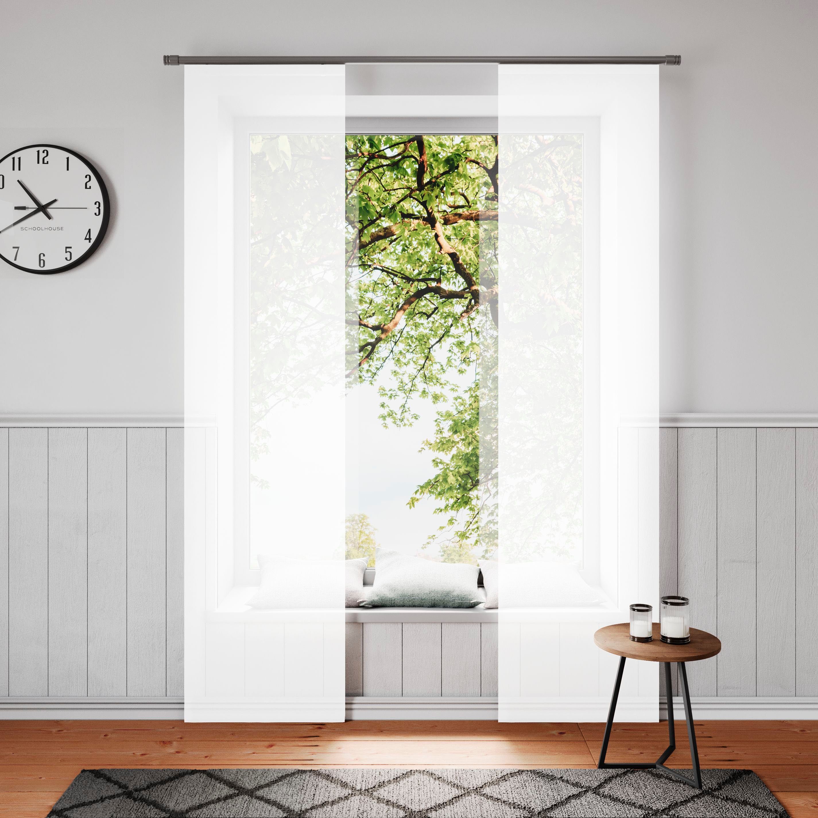 Neutex for you! Schiebegardine Galena Uni (1 St), Klettband, halbtransparen günstig online kaufen