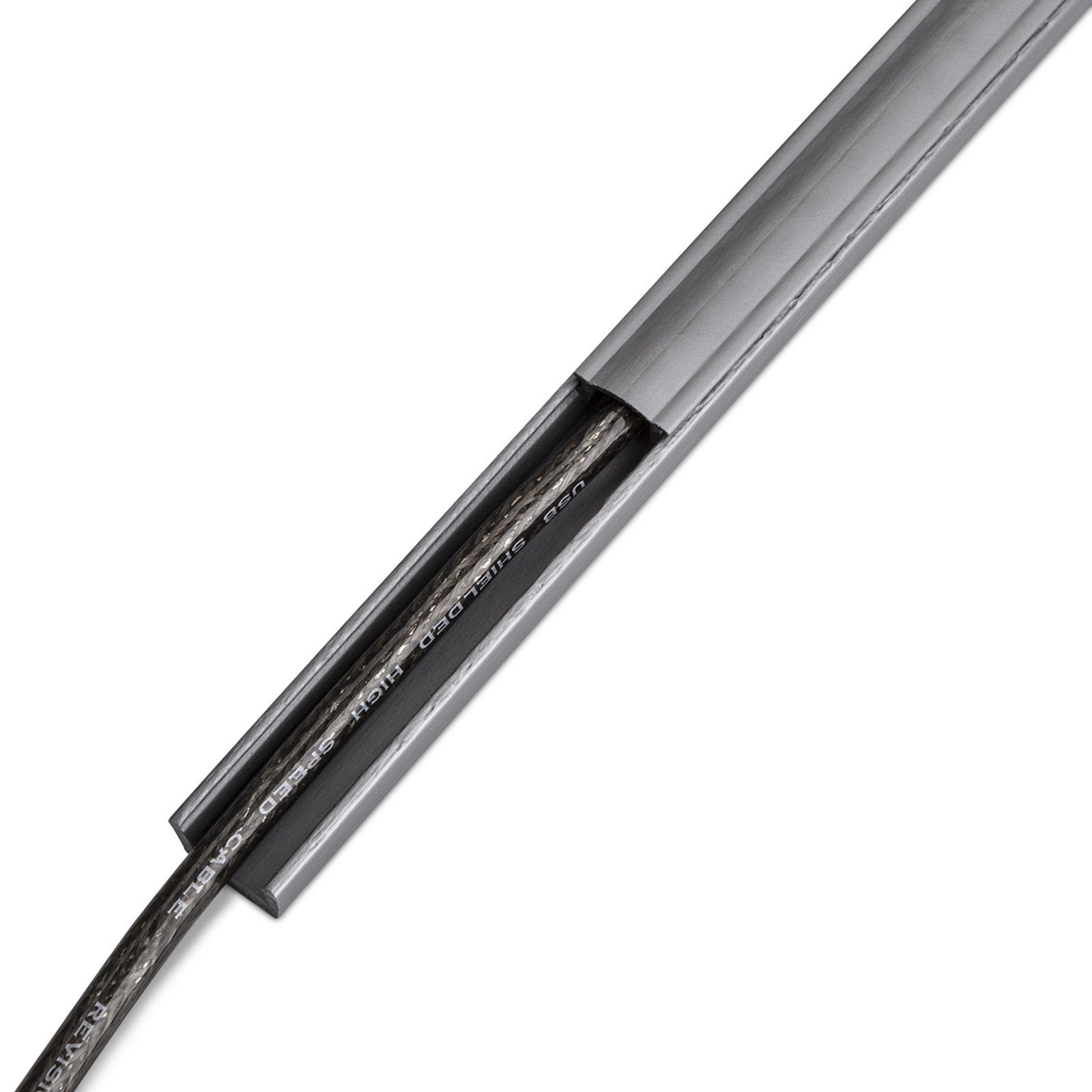 SO-TECH® Kabelkanal Mini Kabelkanal Kabelleiste Kabelführung, Kabeldurchführung selbstklebend silbergrau 400 mm