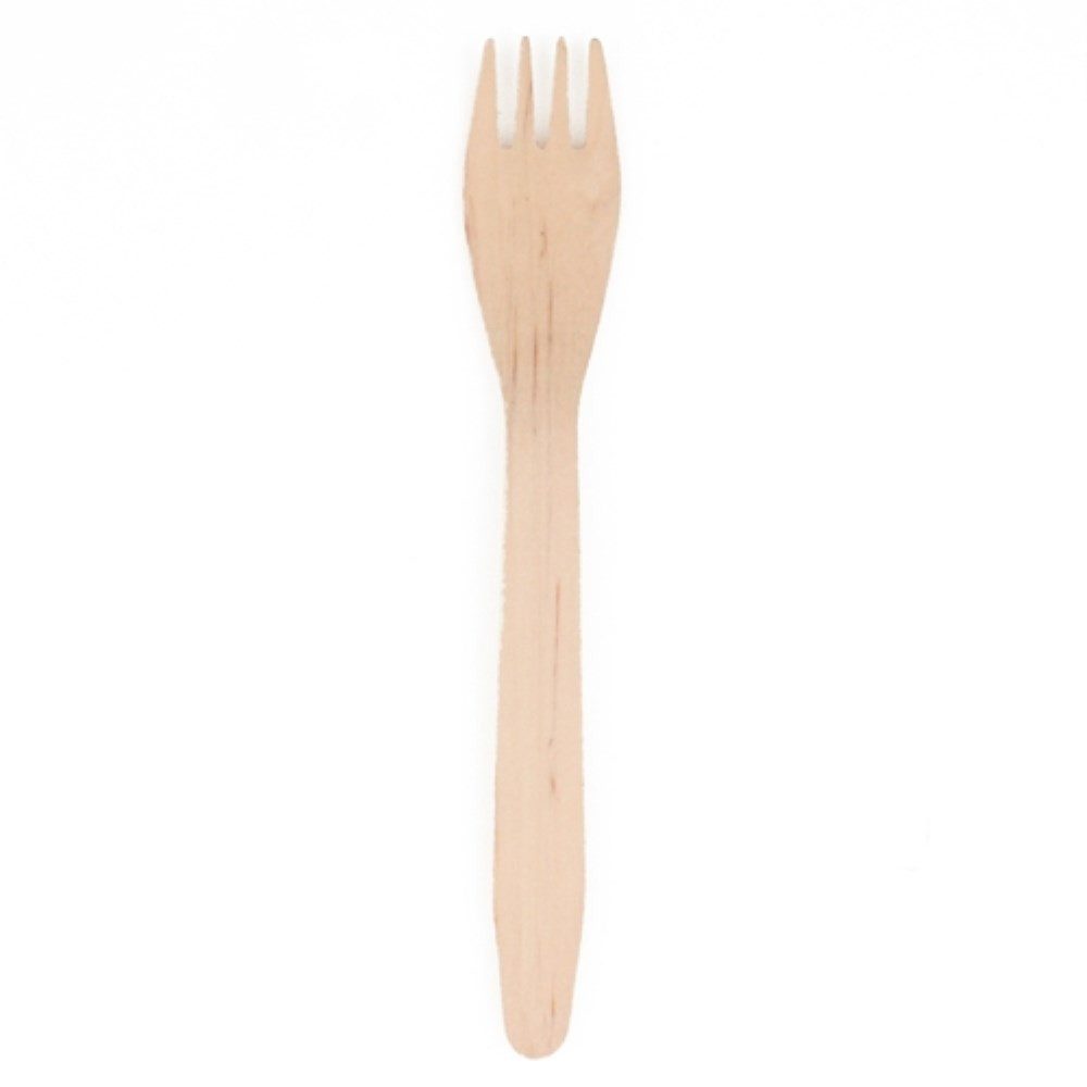 PAPSTAR Einwegbesteck-Set 25 Gabeln, Holz "pure" 16 cm