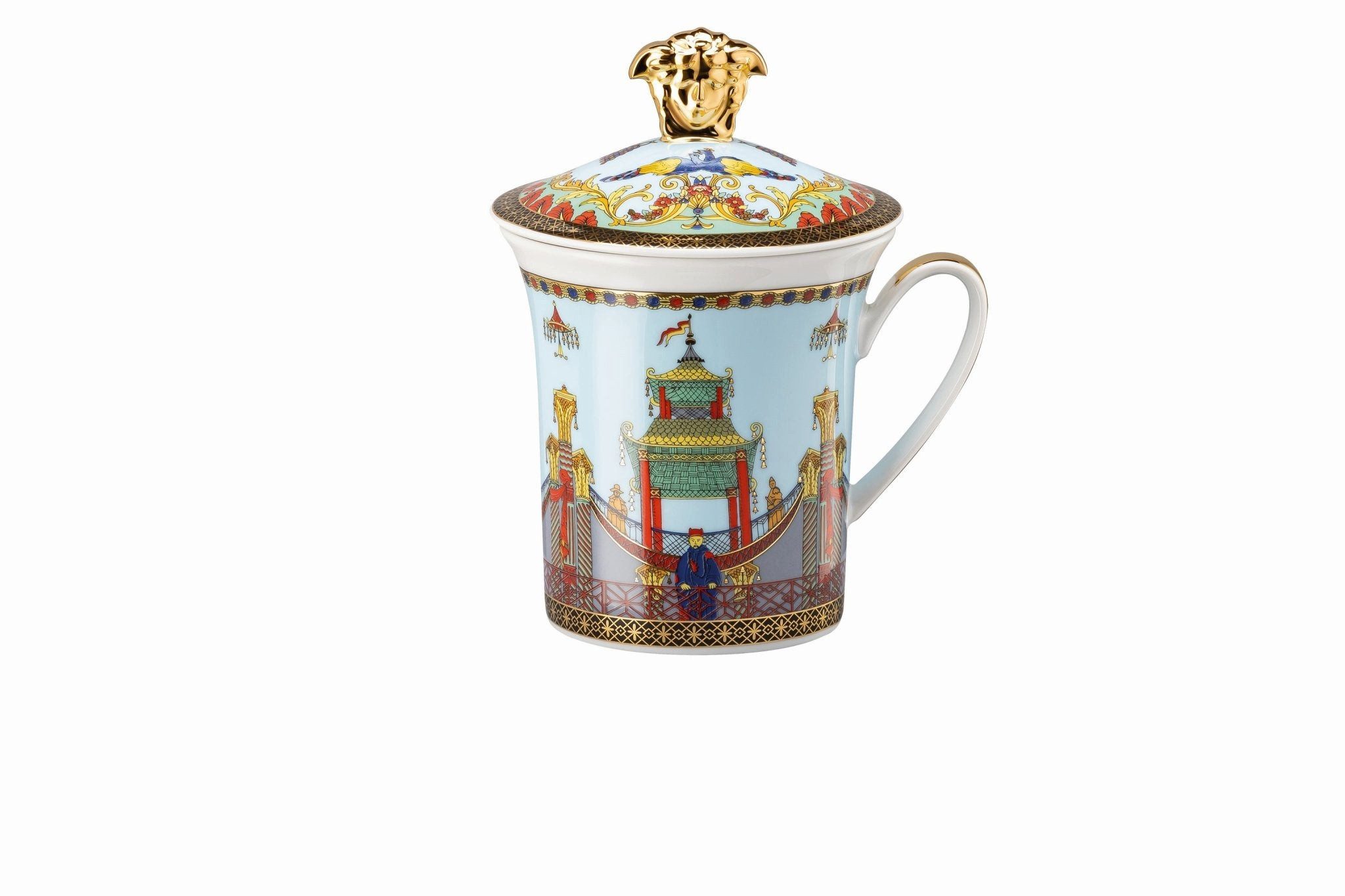 Rosenthal meets Versace Dekobecher Rosenthal Versace 30 Jahre - Becher mit Deckel 'Marco Polo - 1993'
