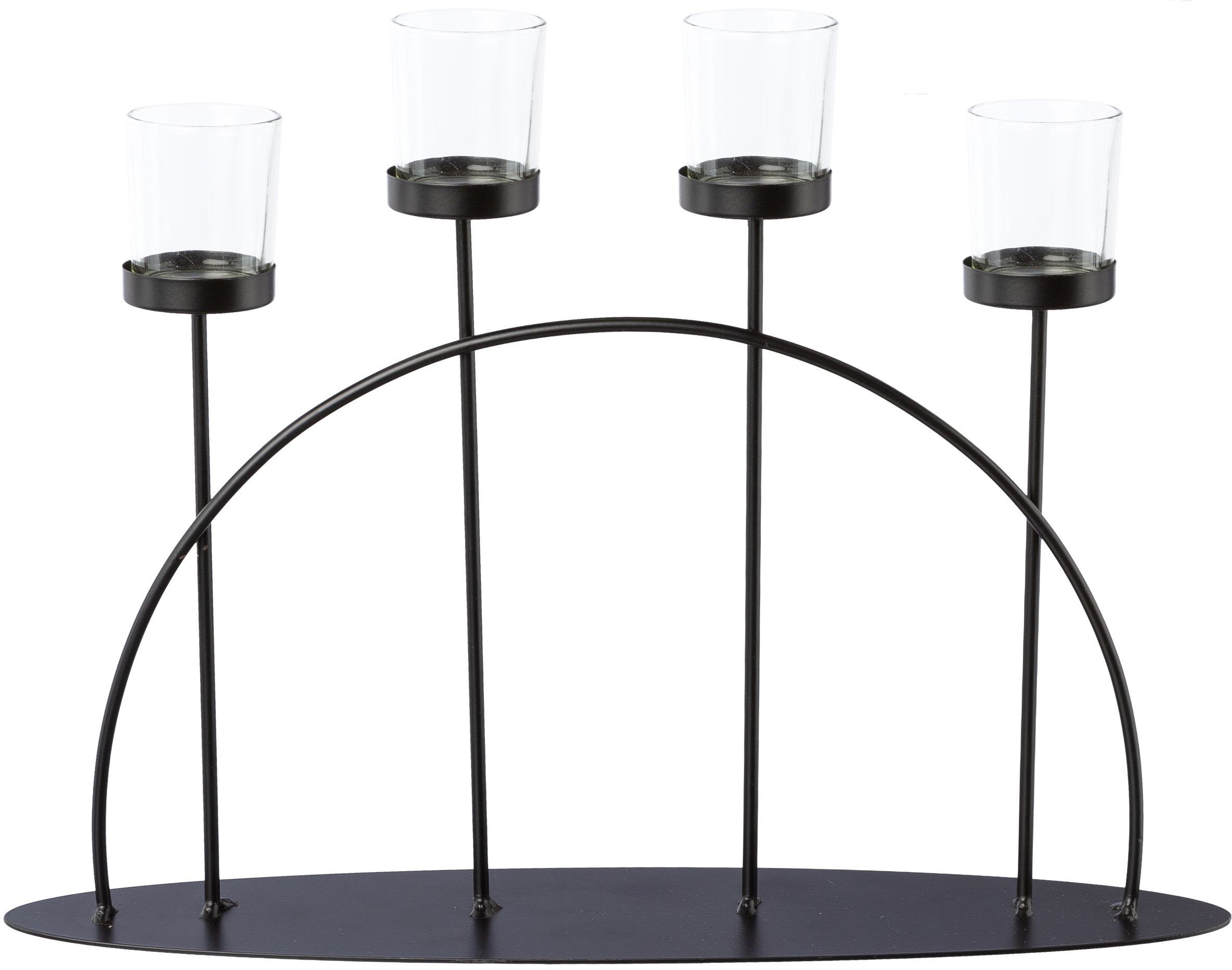Creativ deco Teelichthalter Weihnachtsdeko (1 St), auch als Adventskranz  geeignet, Höhe ca. 25 cm, Bringt eine warme Atmosphäre in Dein Zuhause