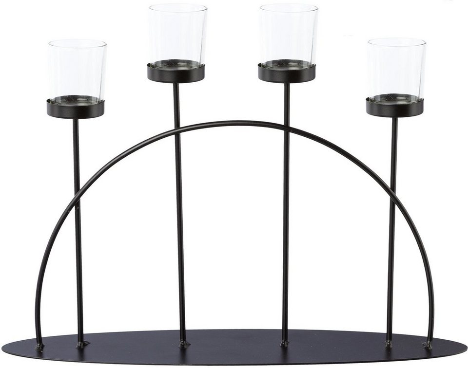 Creativ deco Teelichthalter Weihnachtsdeko (1 St), auch als Adventskranz  geeignet, Höhe ca. 25 cm, Bringt eine warme Atmosphäre in Dein Zuhause