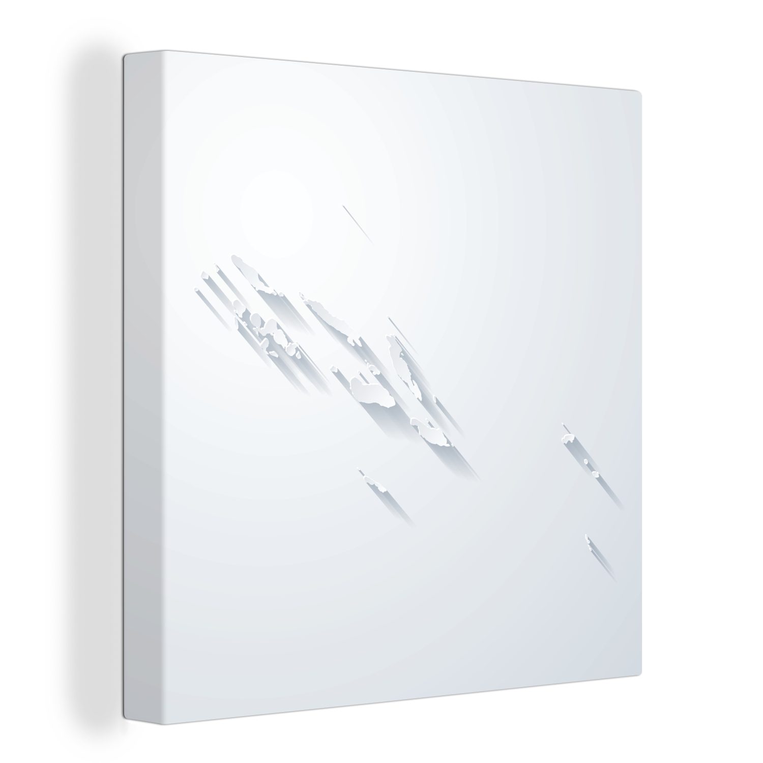 OneMillionCanvasses® Leinwandbild Eine Illustration einer weißen Karte der Salomonen, (1 St), Leinwand Bilder für Wohnzimmer Schlafzimmer