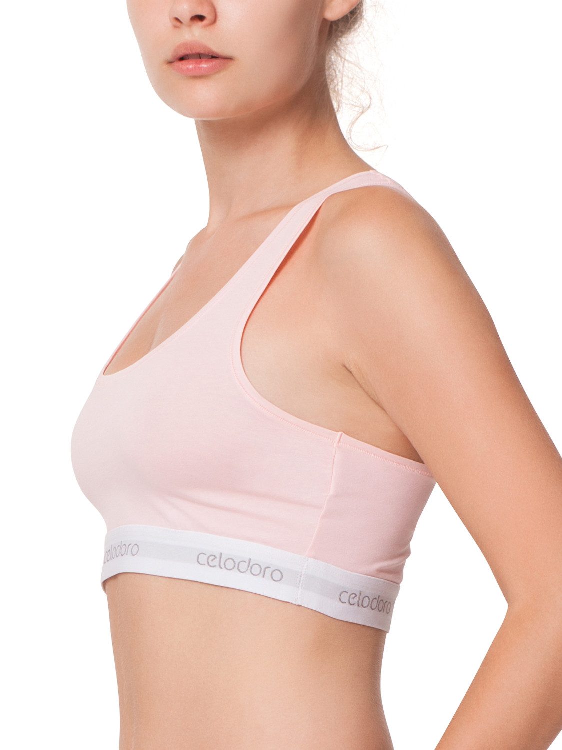 celodoro Bustier Bustier mit Webgummi-Bund - Sport Bra Top mit Markenlogo