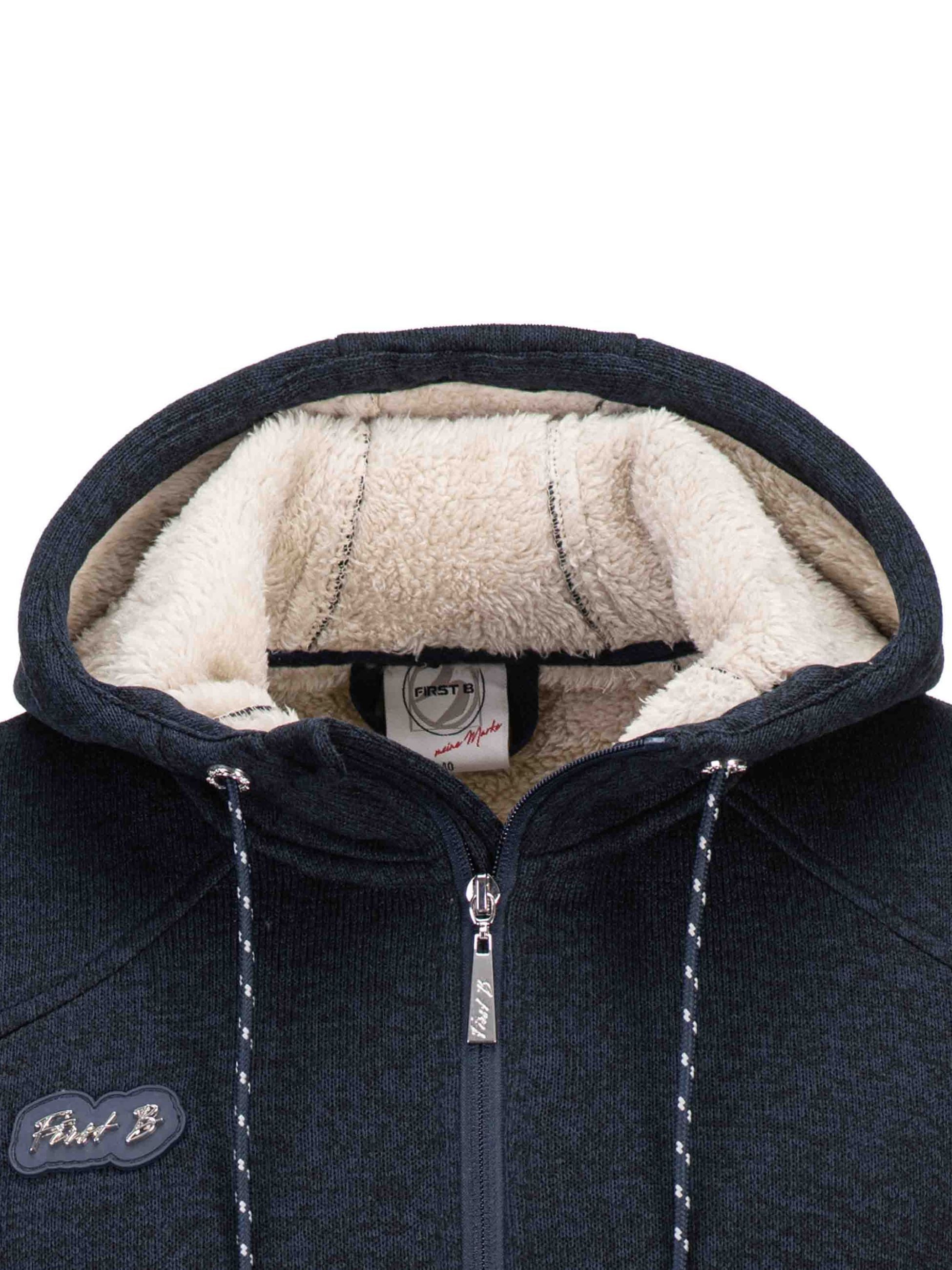 FirstB Kapuzenfleecejacke Damen Strickfleecemantel günstig online kaufen