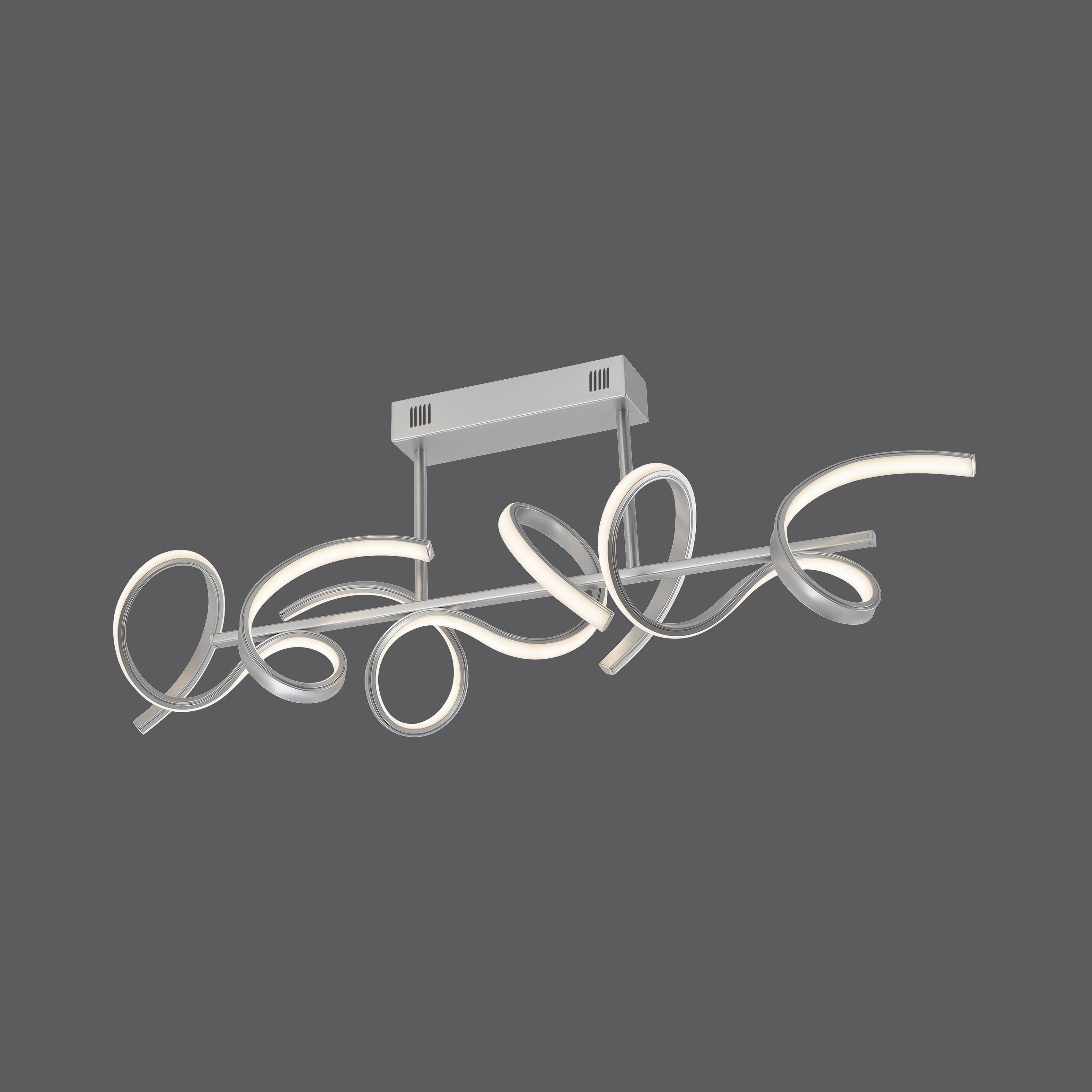 JUST LIGHT LED Deckenleuchte CURLS, Dimmfunktion, Memoryfunktion, LED wechselbar, Warmweiß, LED Deckenlampe