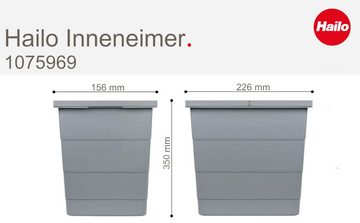 Hailo Biomülleimer Inneneimer 1075969 hellgrau 10 Liter 226 x 156 x 350 mm 2 Henkel