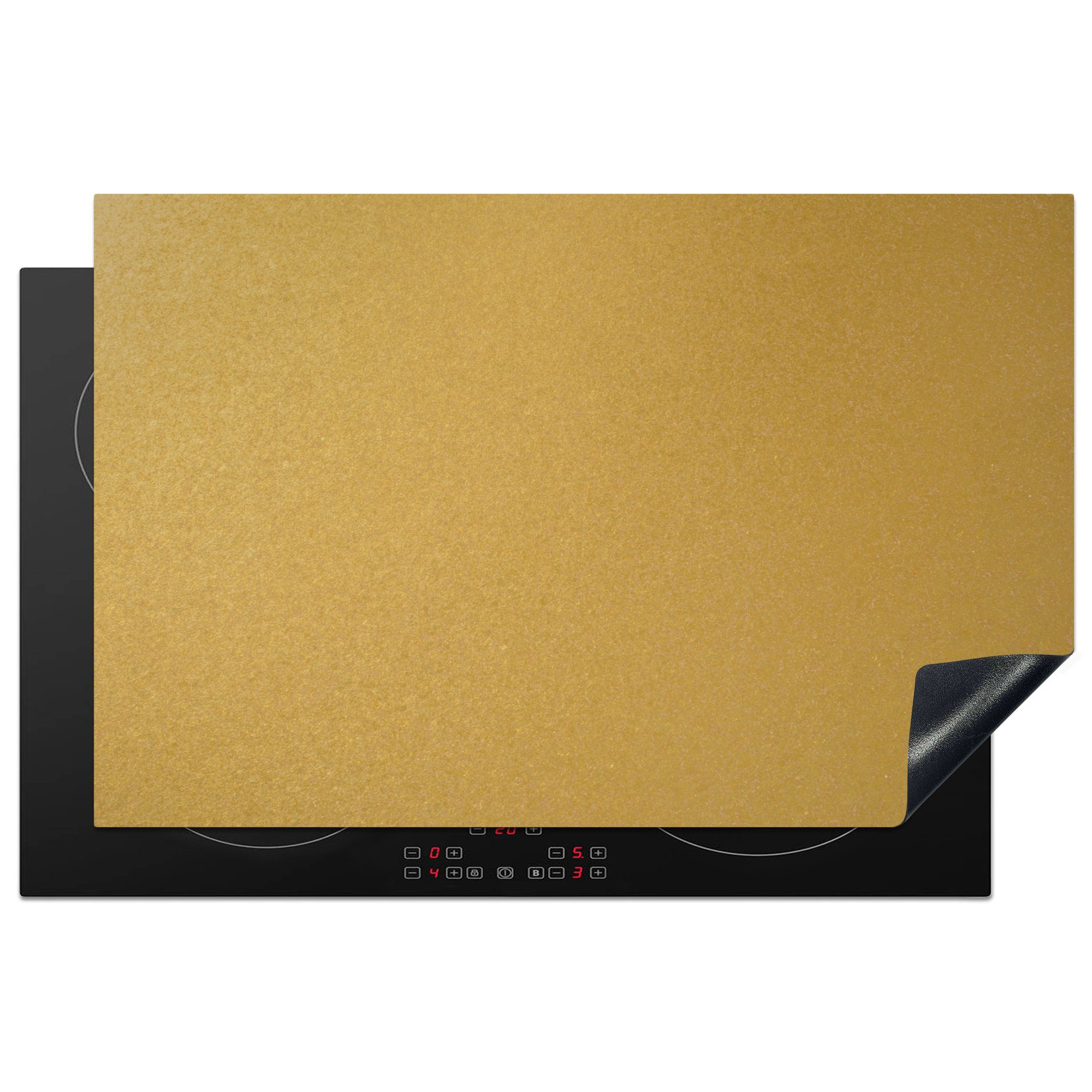 MuchoWow Herdblende-/Abdeckplatte Gold - Metallisch - Luxus - Design, Vinyl, (1 tlg), 81x52 cm, Ceranfeldabdeckung, Arbeitsplatte für küche