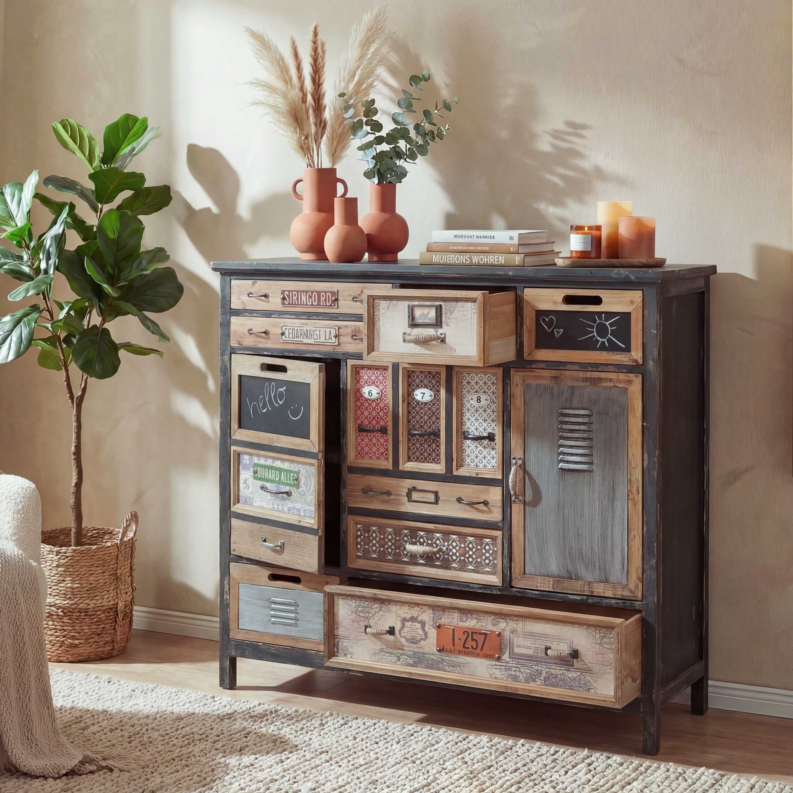 MCW Apothekerschrank MCW-A43-100 Shabby-Look, Komplett fertig montiert