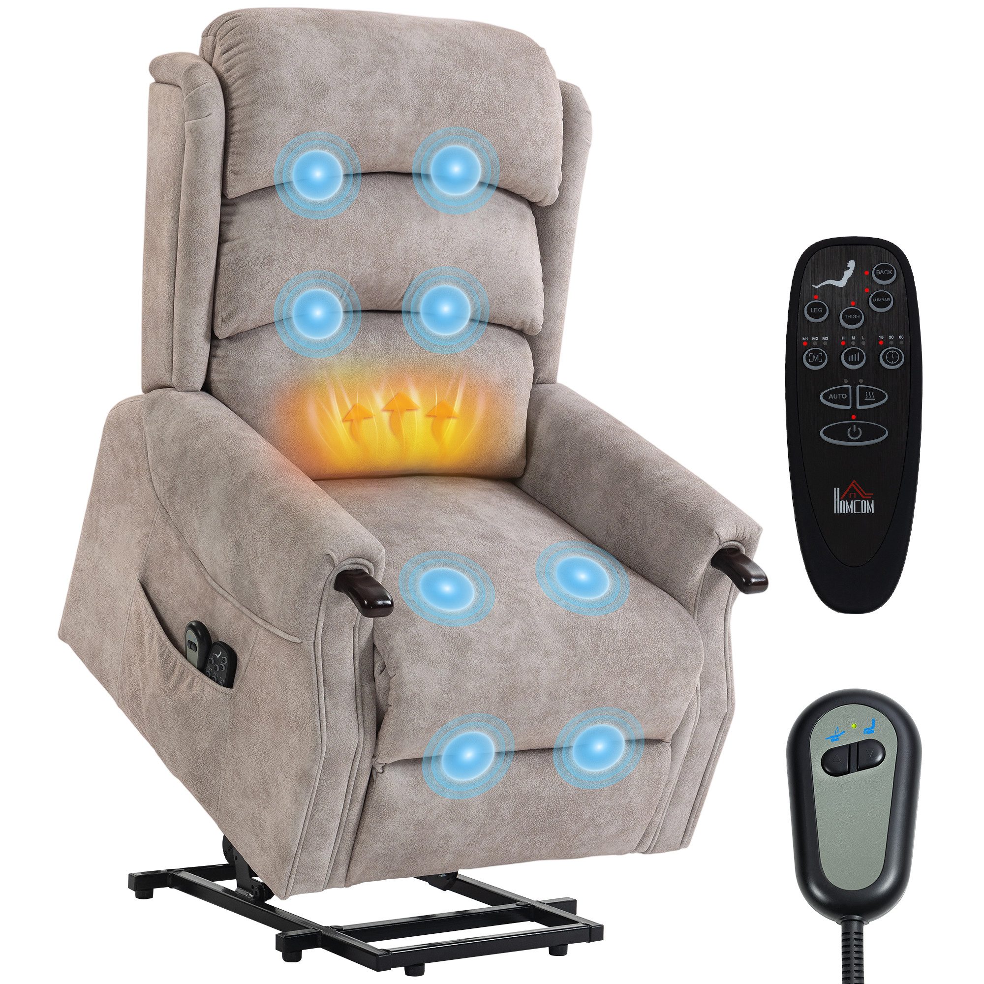 BAYMATE Massagesessel Massagesessel mit Heizfunktion, Relaxsessel, verstellbare Rückenlehne (360° drehbar, 82 x 99 x 103 cm, braun)