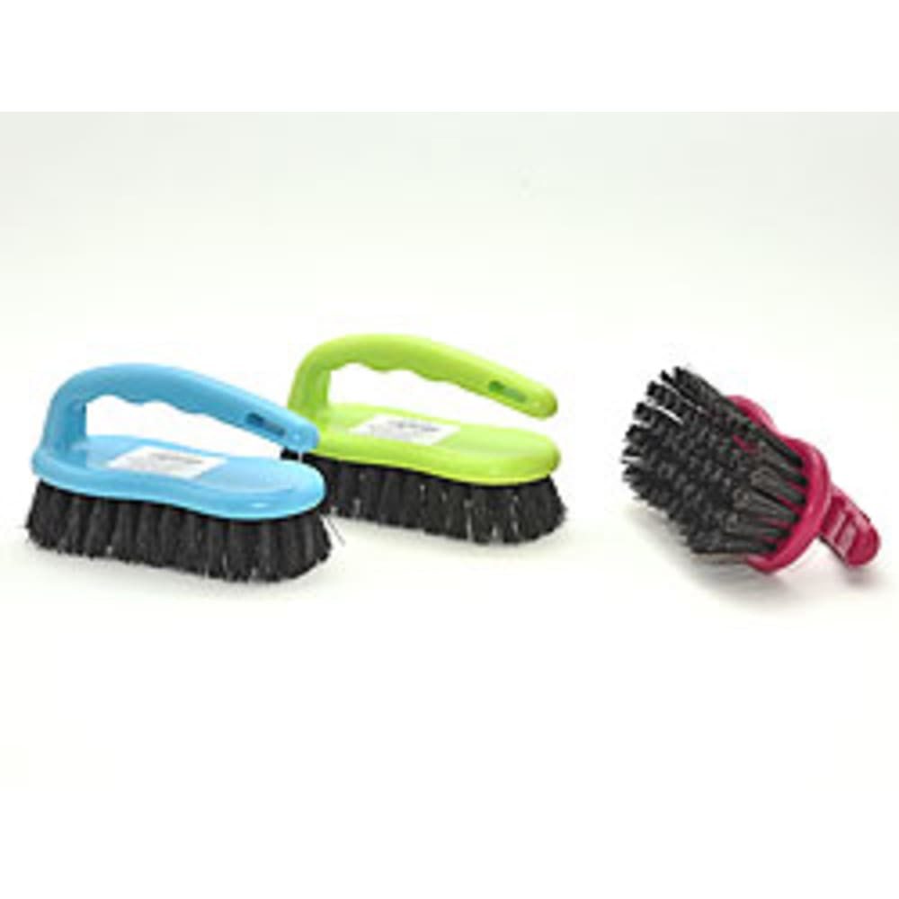 HundB Reinigungsbürste 1 x Scheuerbürste mit Griff ca. 13 x 5 x 8 cm, Farbe zufällig, (Stück, 1-tlg., Scheuerbürste), Reinigungsbürste Handbürste Putzbürste Schrubber Bürste