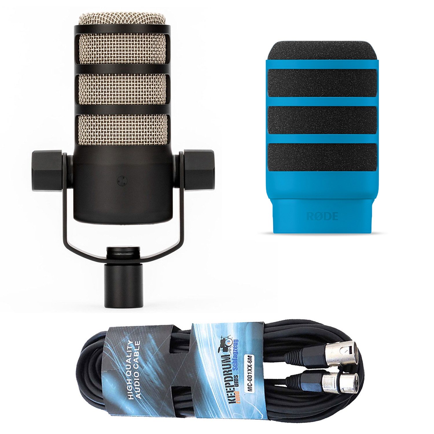 RØDE Mikrofon Rode Mikrofon Podmic mit WS14B Popschutz und Kabel (Set), hochwertiges Mikrofon