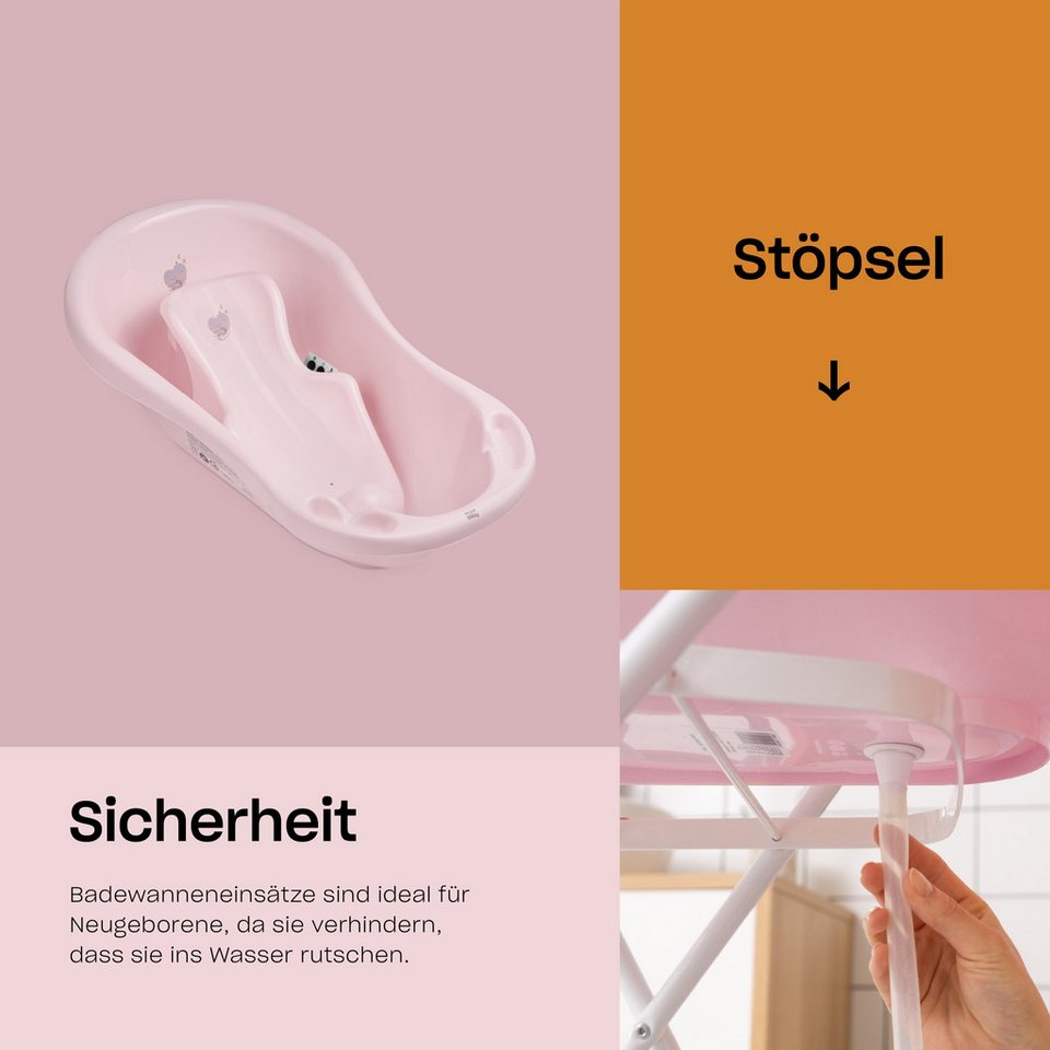Thumbnail - Hylat Baby Babybadewanne Baby Badewanne Set mit / ohne Gestell und Badewannensitz - Hug Me, (7-teiliges SET), Babywanne ...
