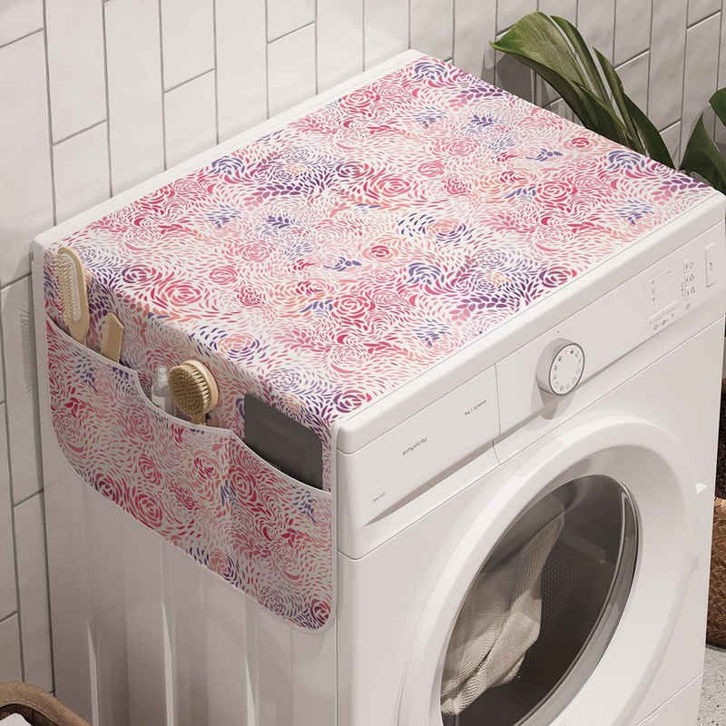 Abakuhaus Badorganizer Anti-Rutsch-Stoffabdeckung für Waschmaschine und Trockner, Blumen Rosa Schatten Rose Blending