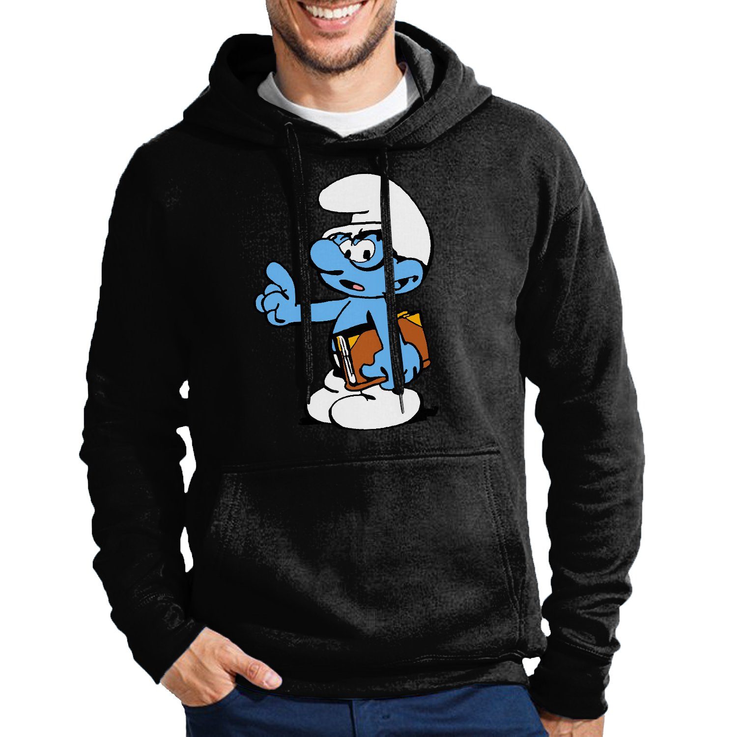 Blondie & Brownie Hoodie Herren Schlaubi Schlumpf Buch Schlumpfhausen Schlumpfine mit Kapuze