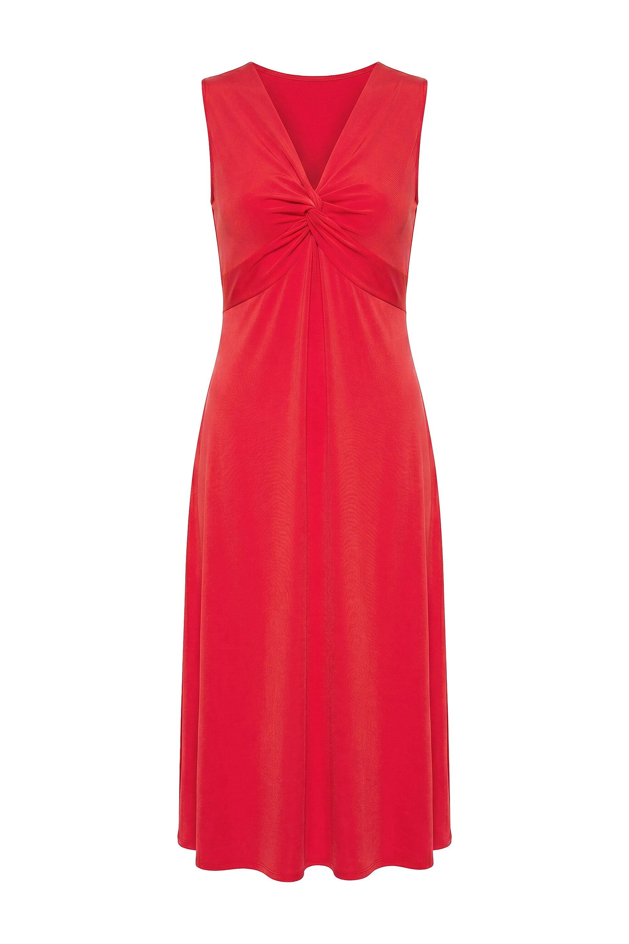 Angel of Style Jerseykleid Maxi-Jerseykleid ärmellose A-Linie Drapierung