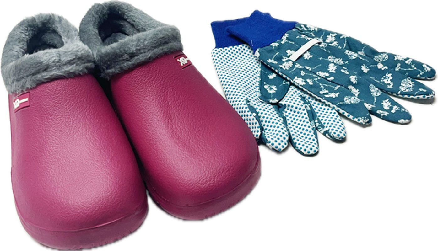 Steinnacher Bärbel Damen Gartenclog Pink gefüttert mit Gartenhandschuhen Cl günstig online kaufen