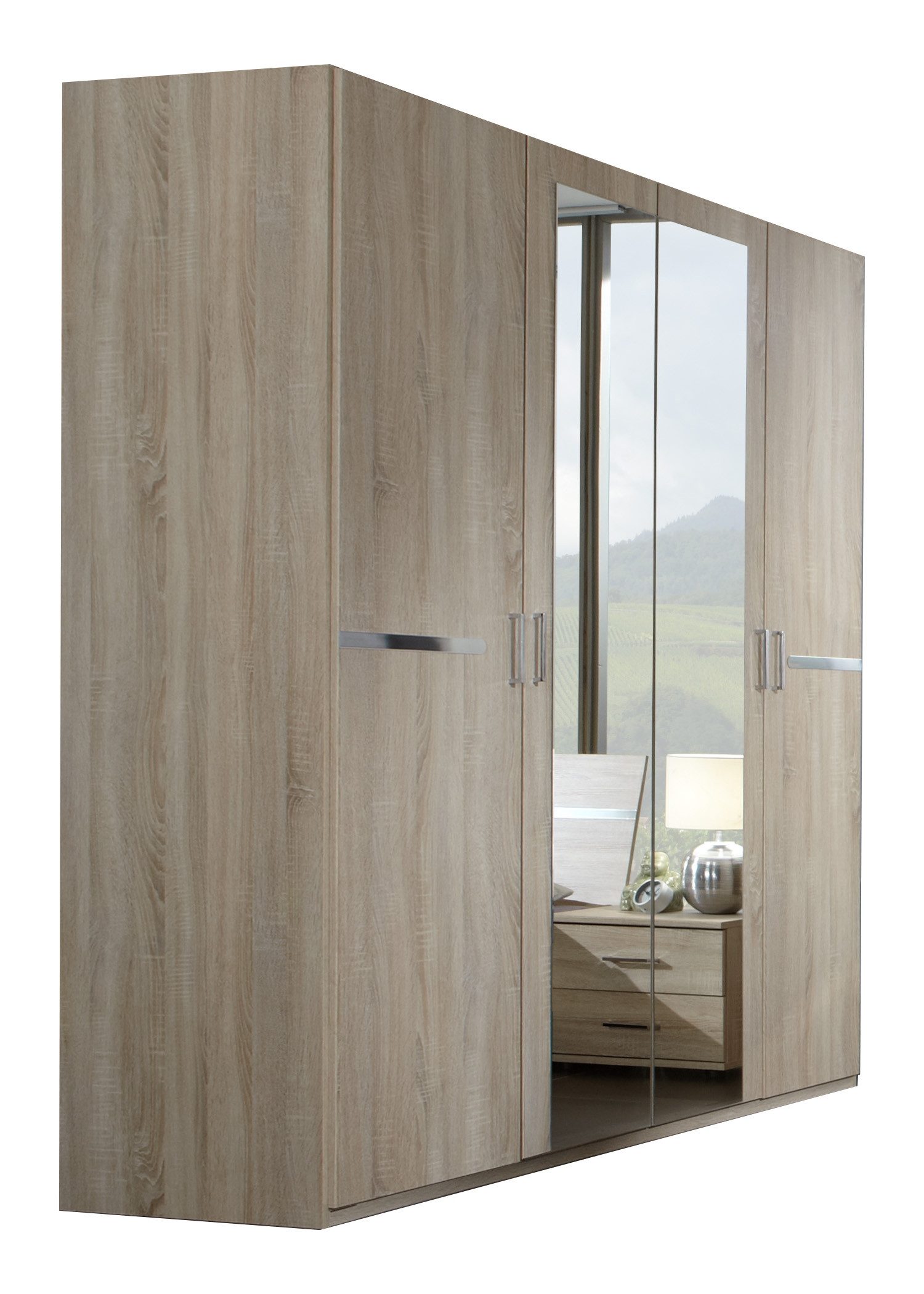 Drehtürenschrank in EICHE SAEGERAU-NACHBILDUNG - 180x208x58cm (BxHxT)