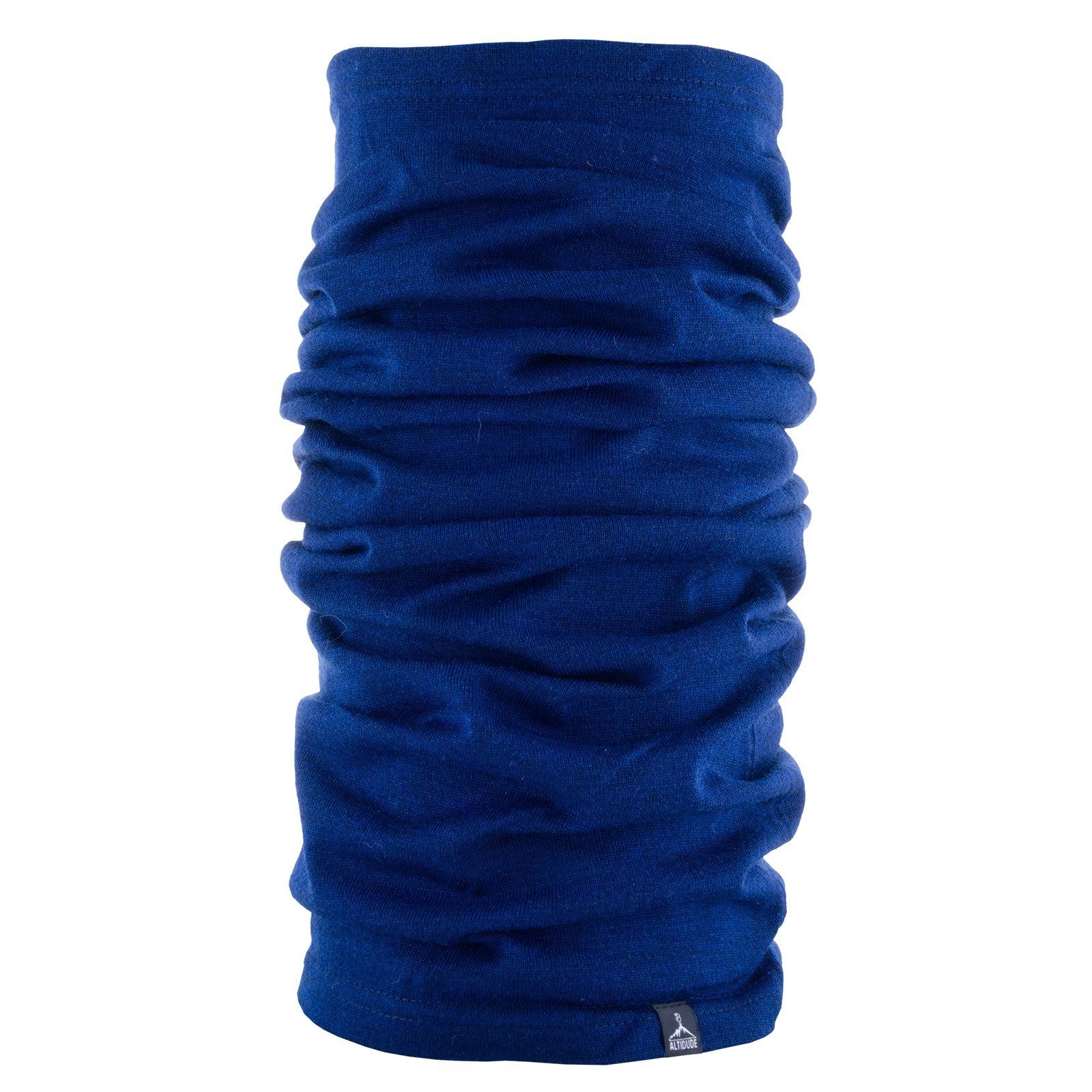 100% Multitube Halstuch, Rund Loop ALTIDUDE Schlauchtuch Blau Single Wollschal Schal Merinowolle