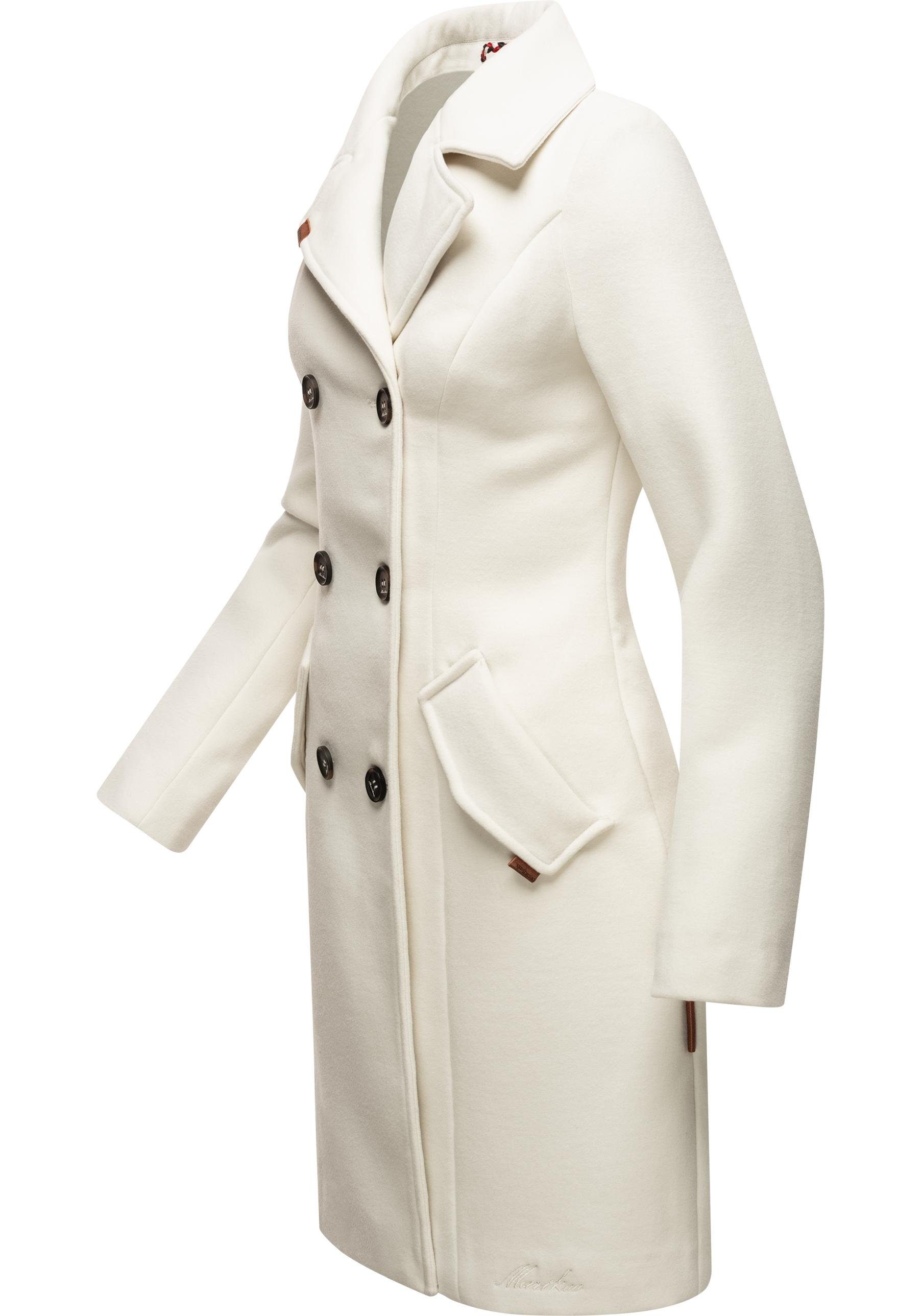 Marikoo Kurzmantel Nanakoo edler Damen Trenchcoat in Wollmantel-Optik