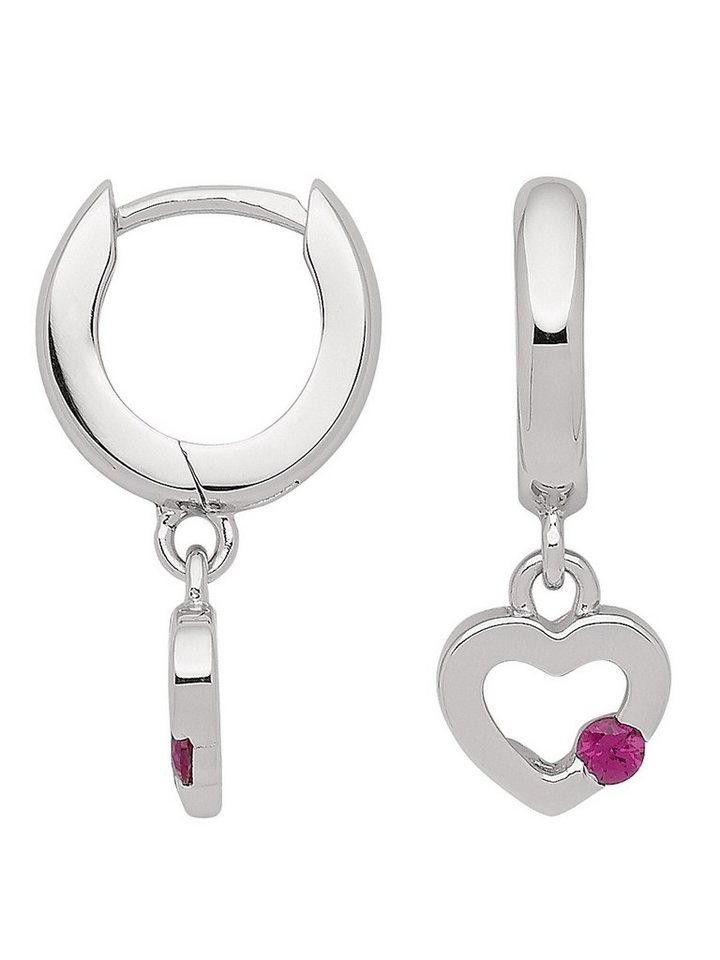Adelia´s Paar Ohrhänger 925 Silber Ohrringe Creolen Ø 11,6 mm, mit Zirkonia  Silberschmuck für Damen