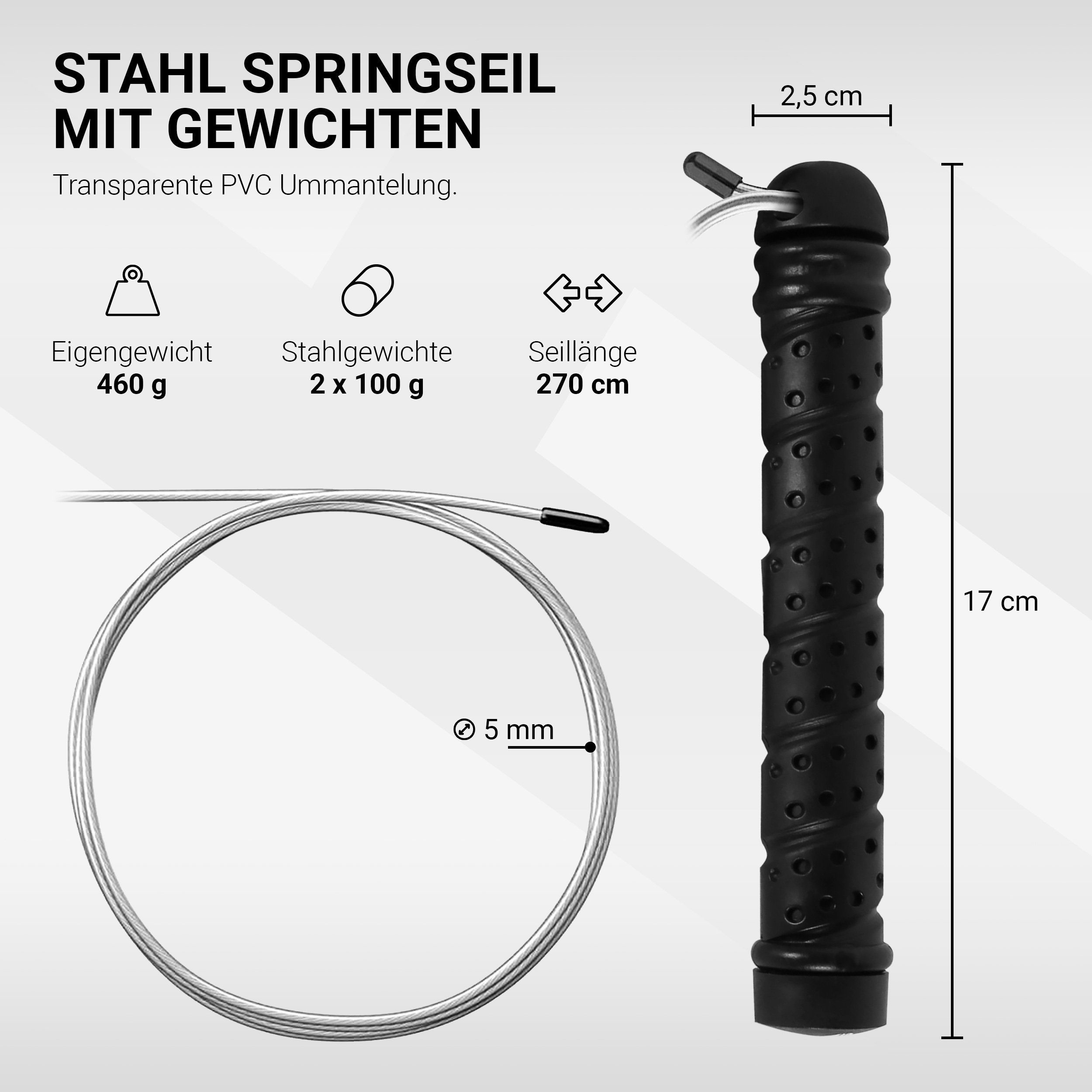 MSports® Springseil MSPORTS Springseil aus Stahl Professional