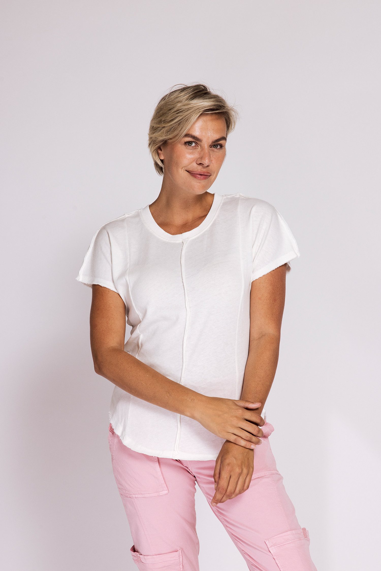 Zhrill Kurzarmshirt ROSAY normale Passform, Kurzarm, unifarbenes Design