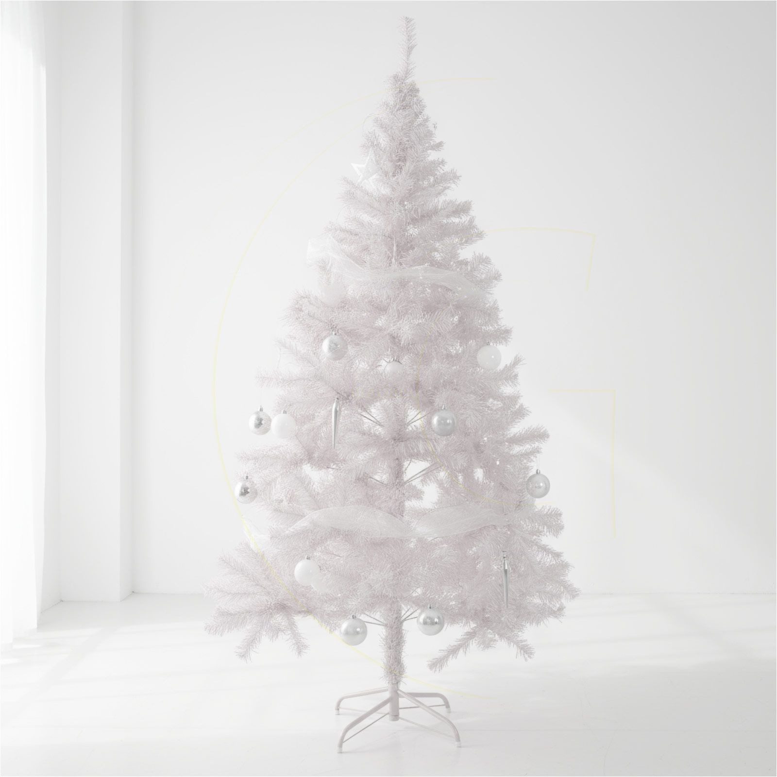 Gravidus Künstlicher Weihnachtsbaum Weißer Weihnachtsbaum 180 cm künstlicher Tannenbaum 600 Zweigen – Bild 2 von 5