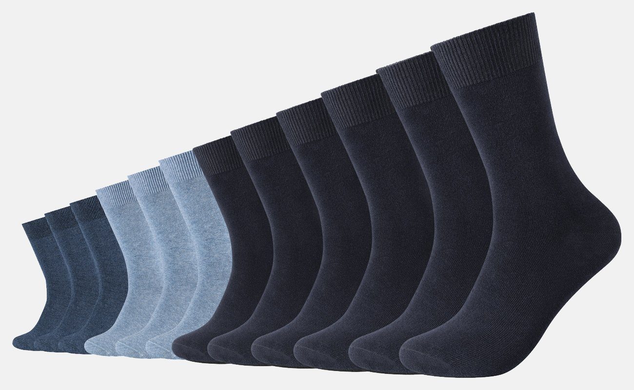 Crew Regularsocken Socken Cotton pflegeleichter aus Baumwollmischung Comfort (12-Paar) Navy (5997) Unisex Mix Langsocken Camano