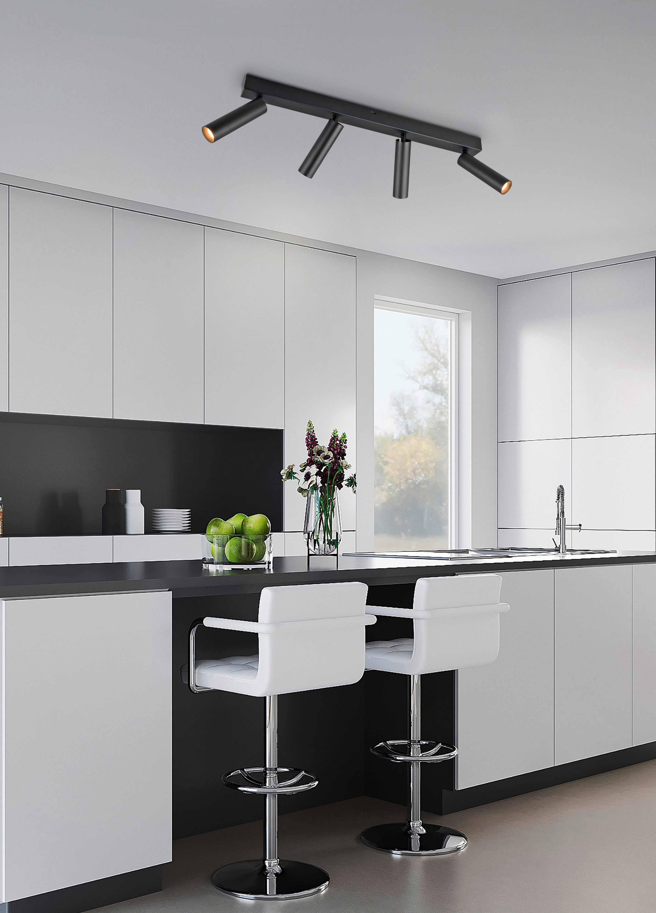 TRIO Leuchten LED Deckenstrahler AMBALA, LED Spot, 500 Lumen CCT 2300/3000/4000K, Dimmfunktion, mehrere Helligkeitsstufen, LED fest integriert, Farbwechsler, warmweiß - kaltweiß, in 3 Stufen dimmbar per Wandschalter, drehbar schwenkbar Spot