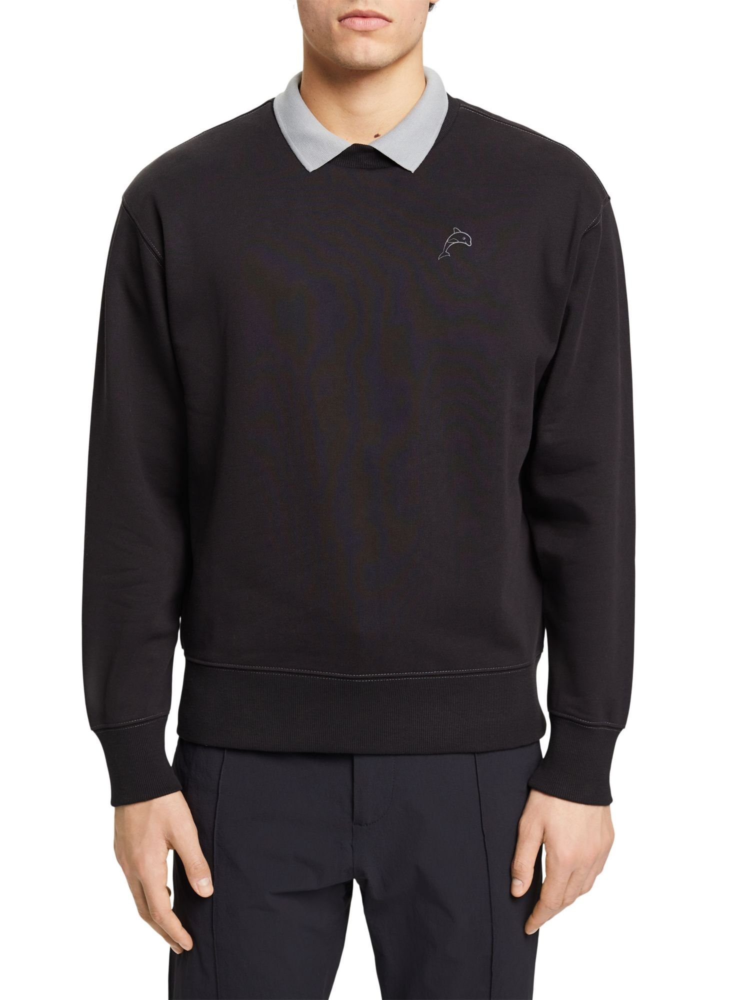 Sweatshirt Delfinprint BLACK Esprit Sweatshirt (1-tlg) kleinem mit