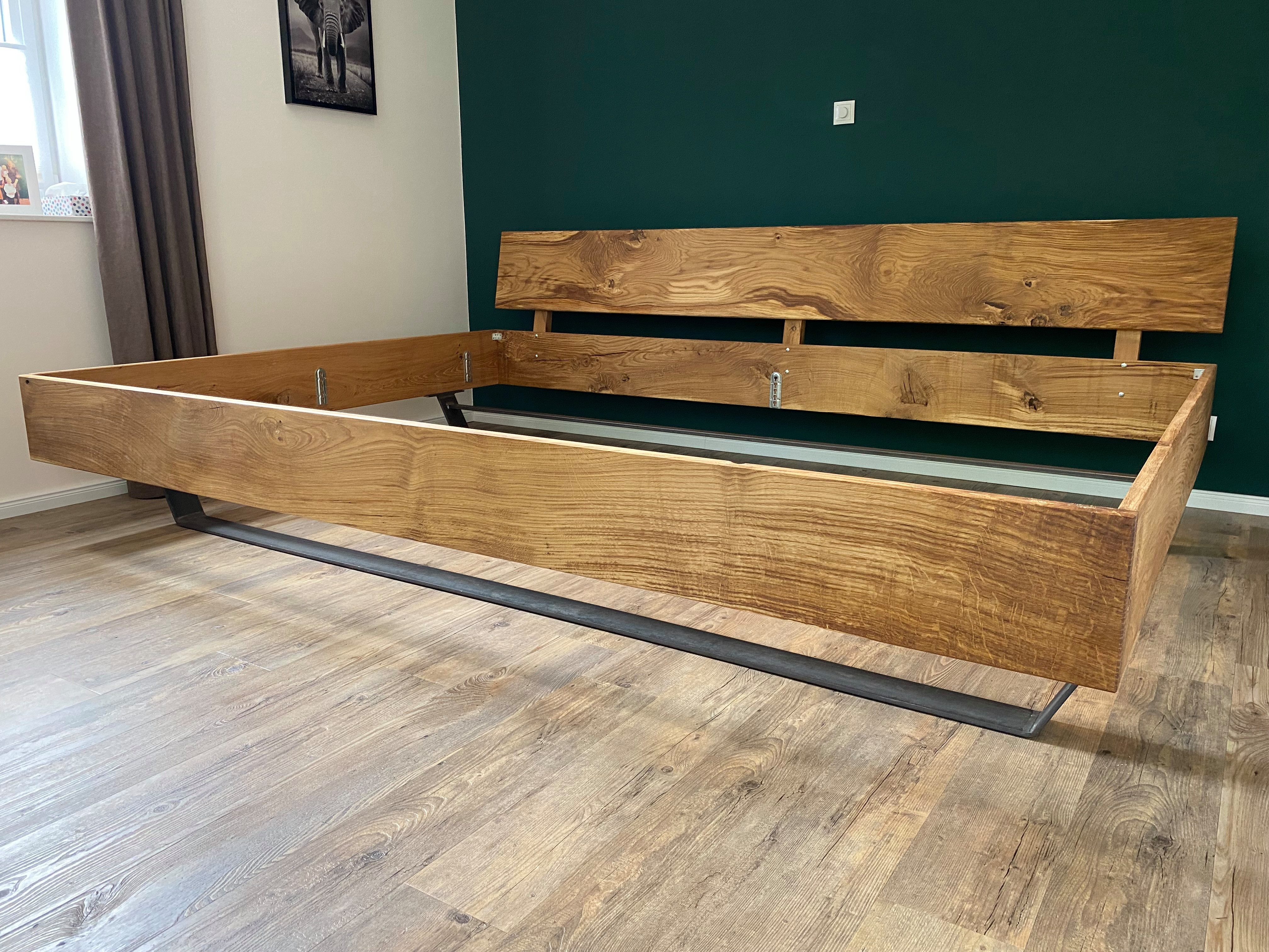 Möbel Specht Massivholzbett Family Steel (Familienbett, bis 400x220cm Liegefläche), Stahlkufen