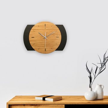 Kreative Feder Wanduhr Design-Wanduhr „Modern Style“ aus Holz (ohne Ticken; Funk- oder Quarzuhrwerk; elegant, außergewöhnlich, modern)