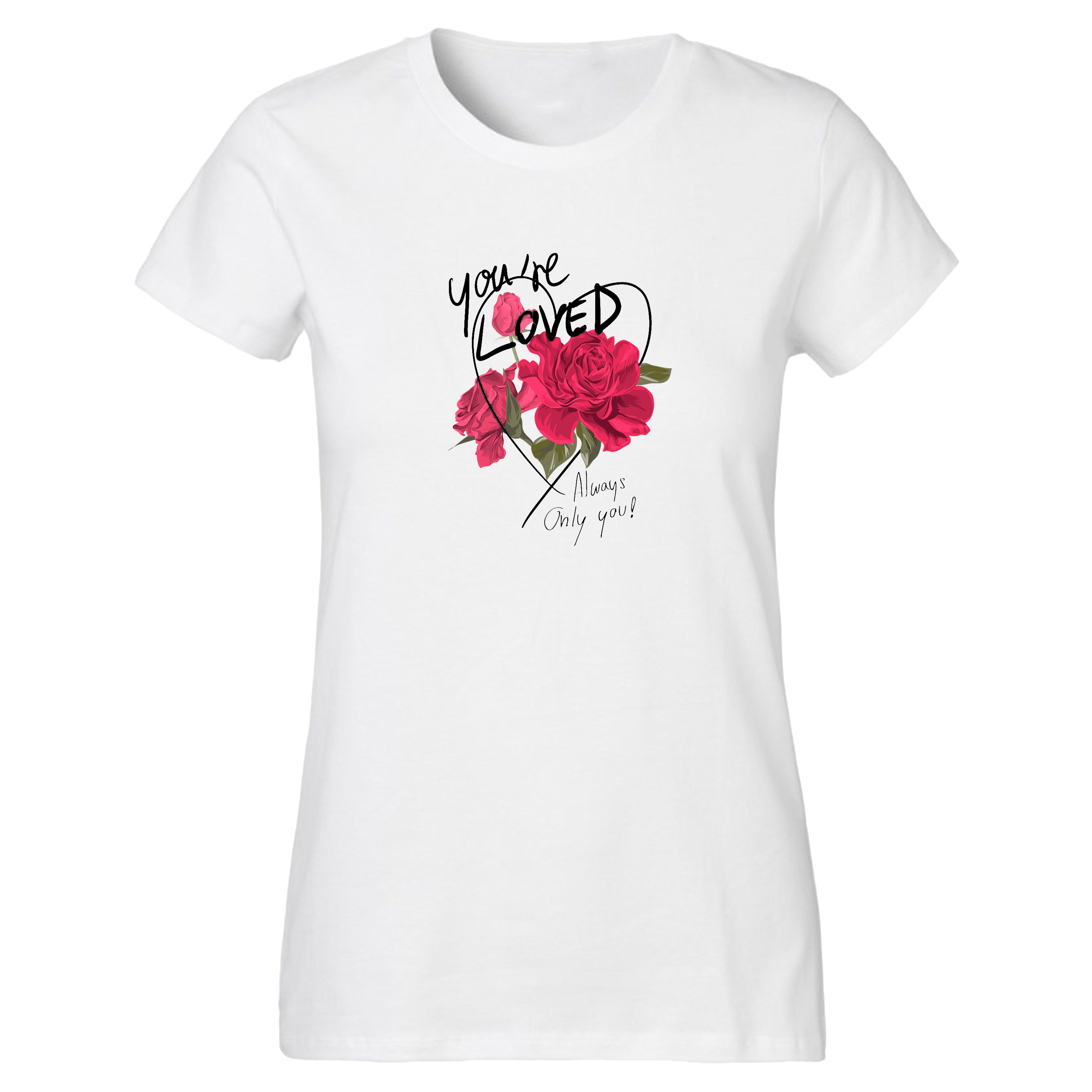 Banco T-Shirt Damen T-Shirt mit Blumen & Schriftzug Sommer Shirt, Kurzarm, günstig online kaufen