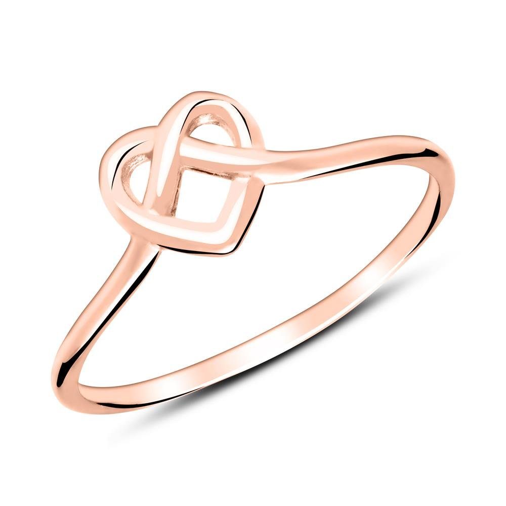 Silberring lanii Ring Herz aus rosévergoldetem Sterlingsilber