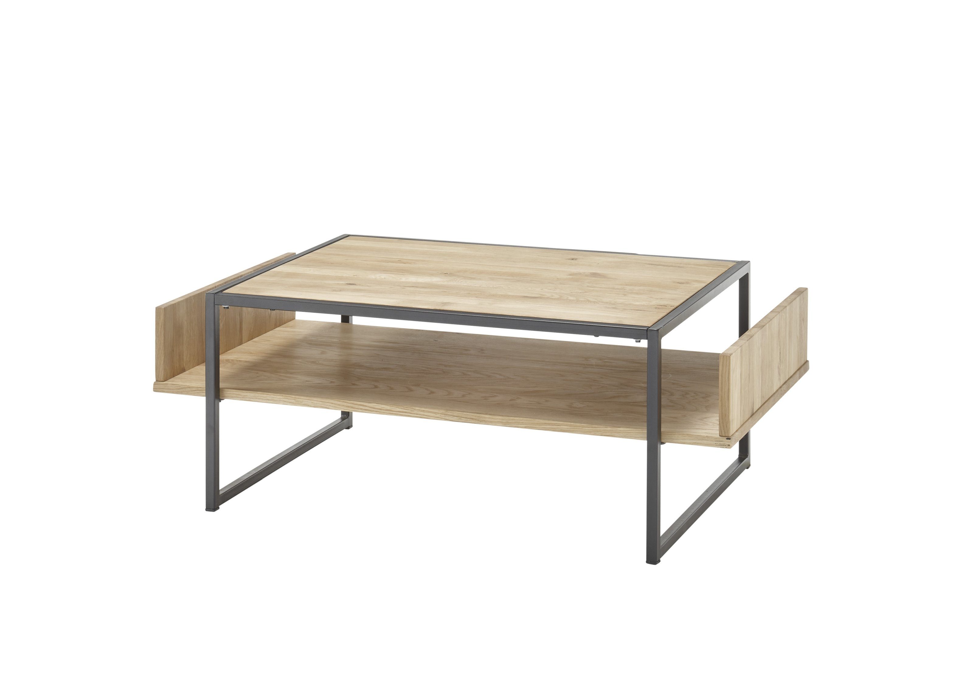Stolkom Sp.z.o.o. Couchtisch in Eiche und schwarz, Eiche und Metall - 110x40x60cm (BxHxT)