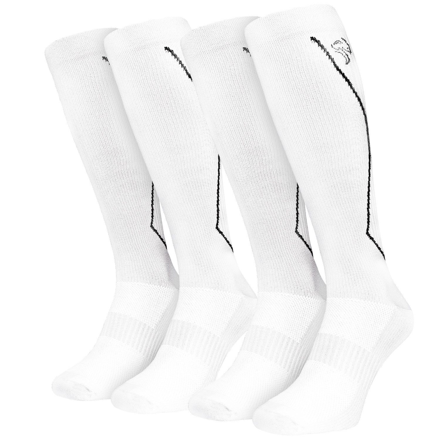 Black Snake Kompressionsstrümpfe Kompressions-Laufsocken für Damen und Herren mit Achillessehnen-Schutz (Sportsocken-Set, 2-Paar) Atmungsaktives Funktionsmaterial mit gepolsterter Sohle und Zehennaht