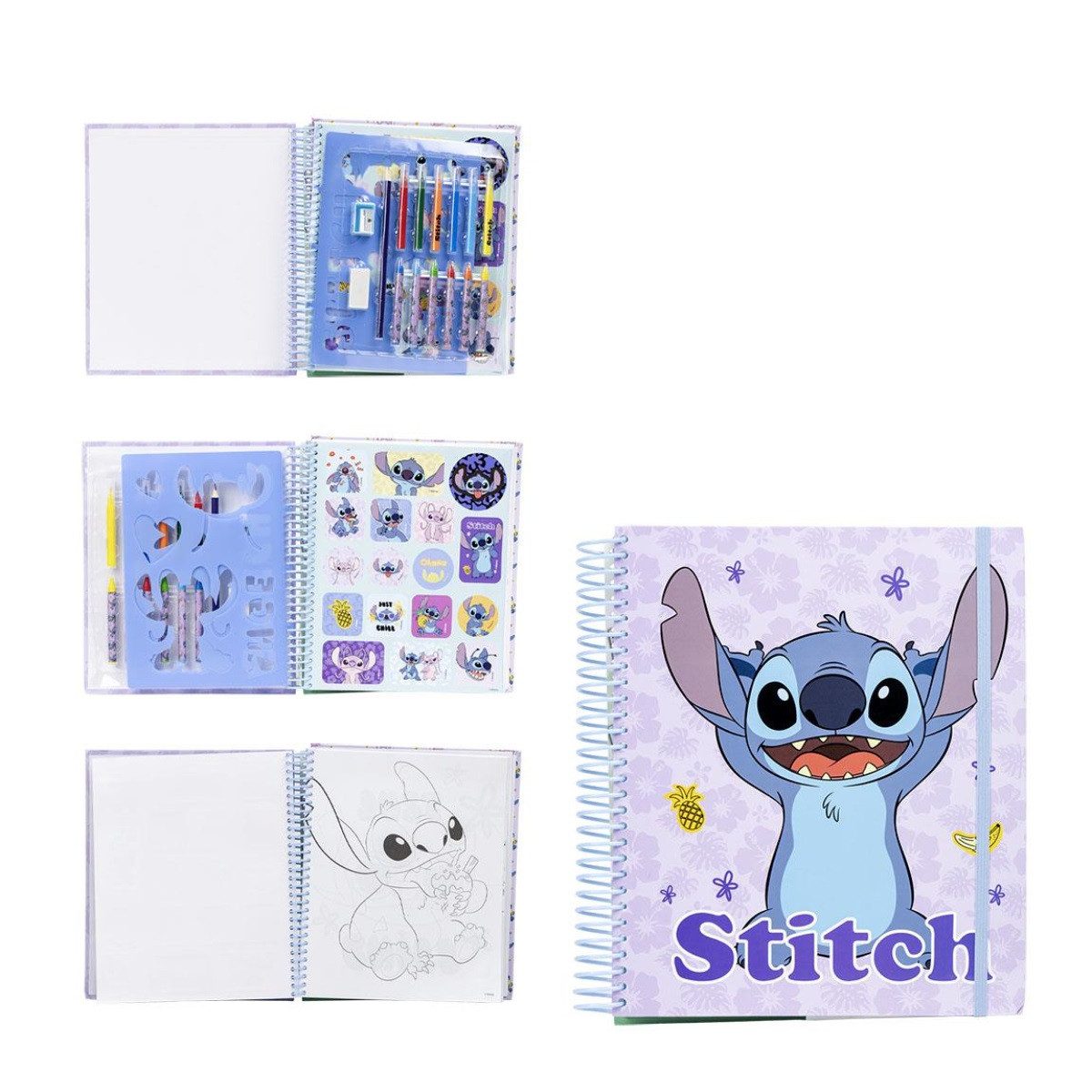 Cerda Notizheft Disney Stitch Activity Album 22x26x2 cm Kinder Beschäftigungsbuch