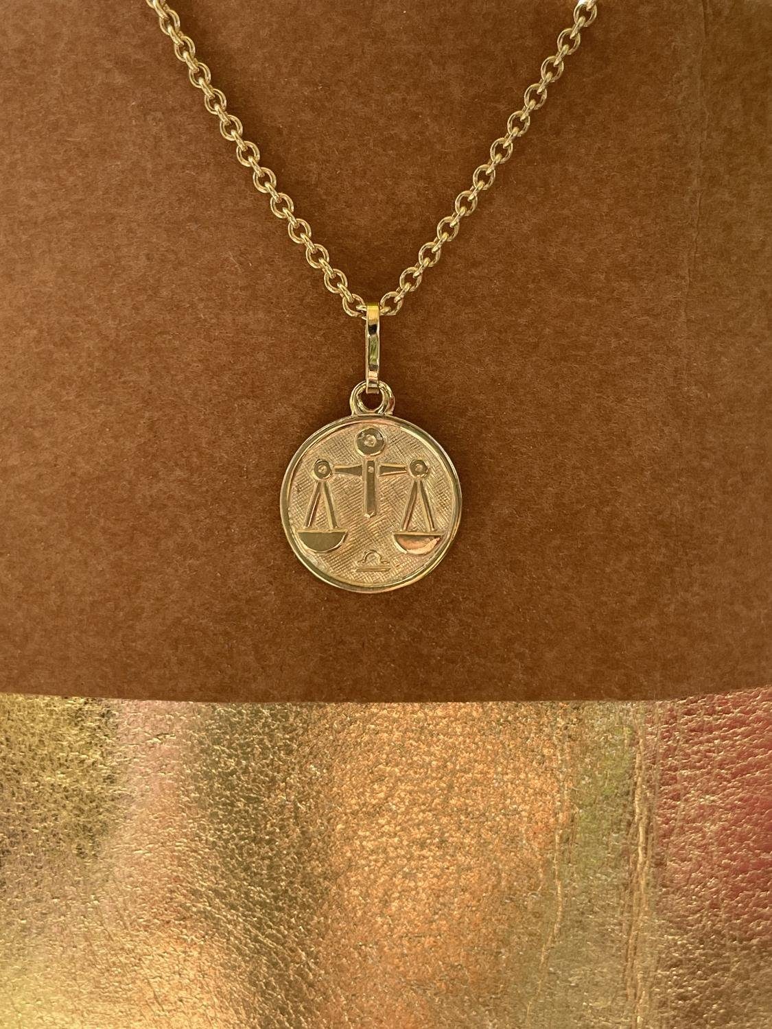 My Gold Sternzeichenanhänger Damen & Kinder Sternzeichen Anhänger Gold 333 WAAGE - Zodiac round (Set, 1-tlg., inkl. Schmuckbox), Geschenke