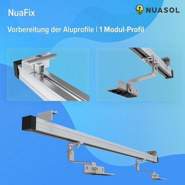 NuaSol Photovoltaik Befestigung Set 1er / 2er Solarmodul-Halterung, (für 1 Solarmodule)