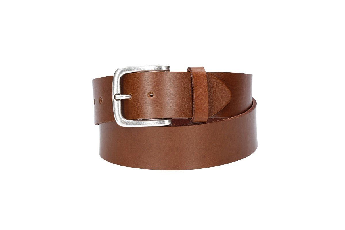 Ledergürtel Ledergürtel Kids 30mm in Cognac mit Dornschließe in Silber