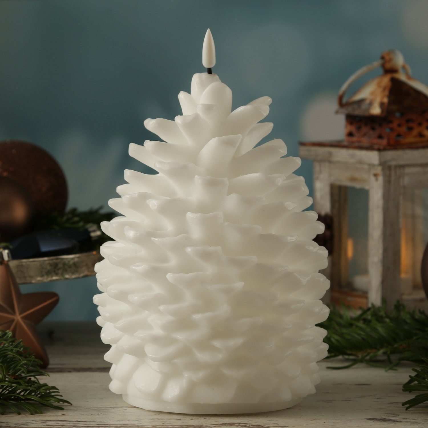 Deluxe Homeart LED-Kerze Zapfen Deluxe Homeart Tannenzapfen Zapfenform Echt günstig online kaufen