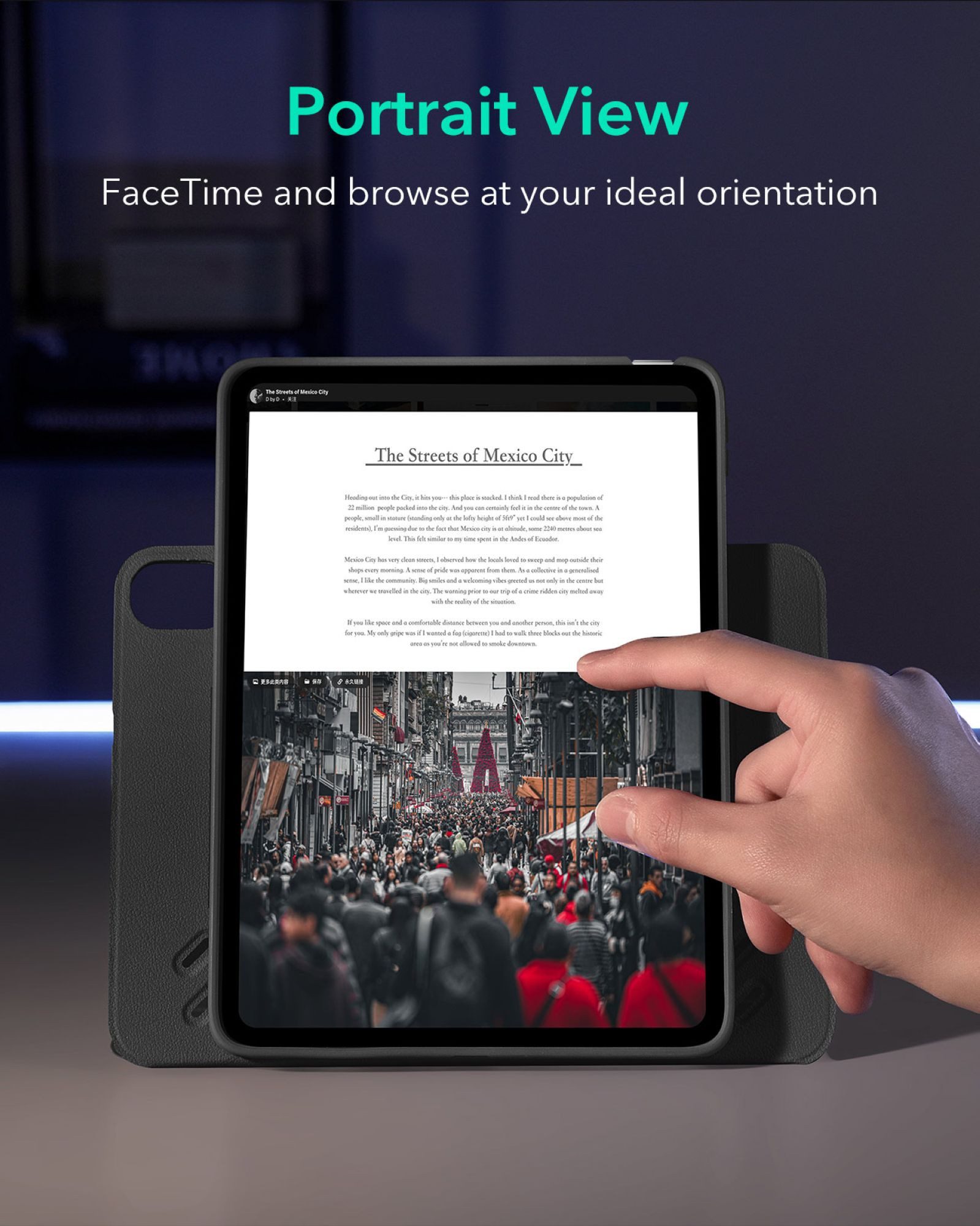 ESR Tablet-Hülle Shift Magnetic Case für das Apple iPad 11" (2025) & iPad 10,9" (2022), Erhöhter Kantenschutz, starke Magnete für stabielen Halt – Bild 4 von 5