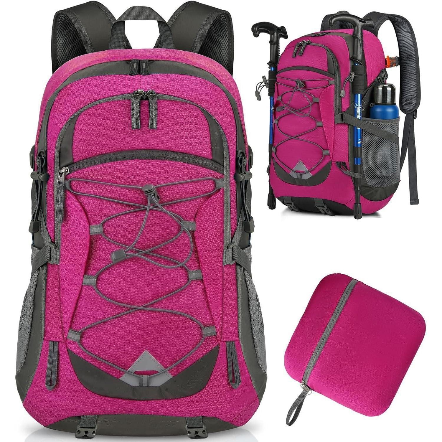 LuxusKollektion Wanderrucksack Wanderrucksack 40L Herren Damen wasserdicht Reflexstreifen Rose