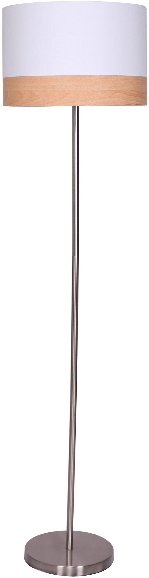 SalesFever Stehlampe Jannes, ohne Leuchtmittel, Dekor Lampenschirm in Holzo günstig online kaufen